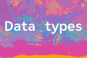 Data Types and Conversions