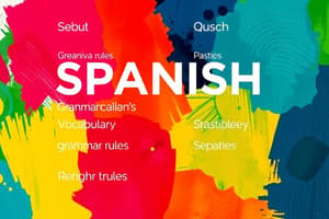 Spanish Unidad 4 Test Study Guide