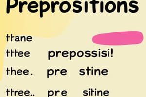 Preposiciones en Inglés