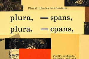 Plural Nouns and Their Formation