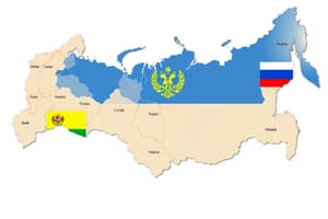 Map of Russia with Regional Flags