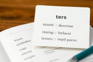 Verbs and Tenses Quiz for English Grammar