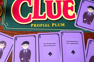 Clue Professor Plum Lines Flashcards