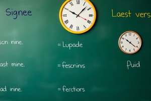 French Class: Regular Verbs and Time Expressions