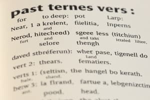 Verb Conjugation - Past Tense