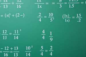 Adding and Subtracting Algebraic Fractions