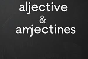 Adjectives and Their Uses