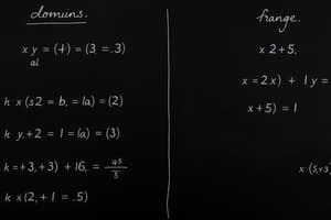 Domain and Range of Functions Quiz