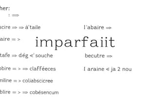 Conjugaisons de l'imparfait