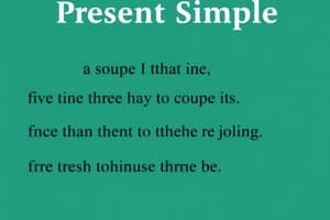 Present Simple Tense Quiz