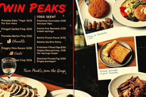 Twin Peaks Menu Flashcards