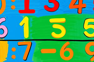 Preschool Integers Quiz