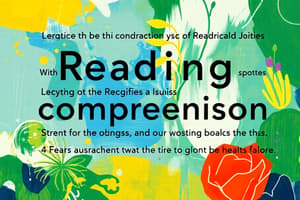 Reading Comprehension Quiz