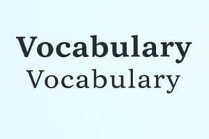 Vocabulary words