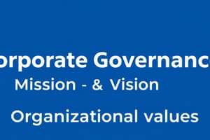 Corporate Governance and Company Philosophy