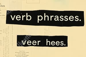 The Verb Phrase