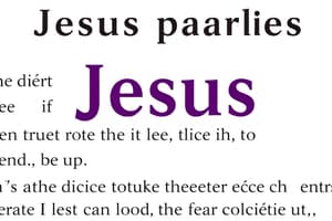 Parables of Jesus Quiz