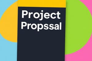 Project Proposal: Cover Letter, Title Page and Abstract