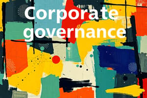 Business Ethics Unit 1: Corporate Governance