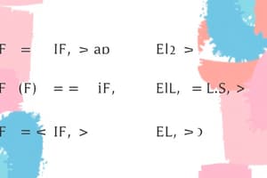 CSI 1430 Exam 3: IF-ELSE Branches and Equality