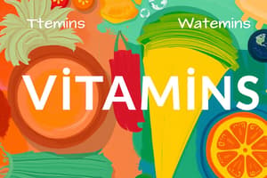 Vitamins Definition and Classification