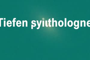 Tiefenpsychologische Psychotherapie