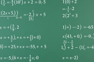 Algebra 2 Benchmark #3 - Equations Flashcards