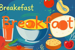 Le ame Breakfast Menu Flashcards