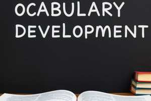 Vocabulary Development Strategies