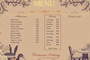 Menu Pricing Strategies