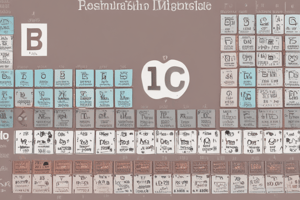 Element Properties and Periodic Table