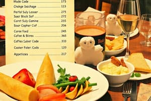 Food Menu Quiz