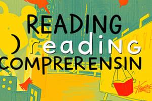 Overview of Reading Comprehension