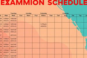 Half Yearly Exam Schedule and Details