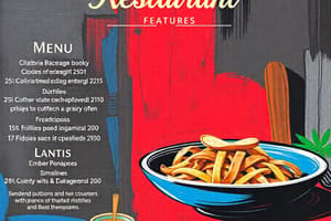 Restaurant Menu Features: Feb 25 - Mar 1