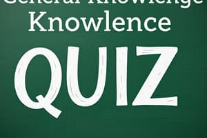 Quiz on Various Topics