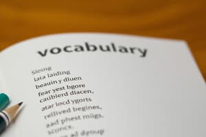 Vocabulary from 'The Unexpected Gift'