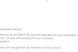 DSM-5-TR Practice Quiz: Section 1