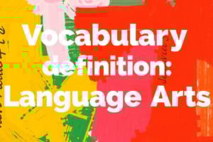 Vocabulary Definitions