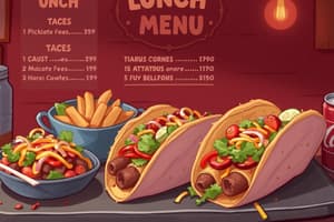 Lunch Menu and Combo Meals Overview