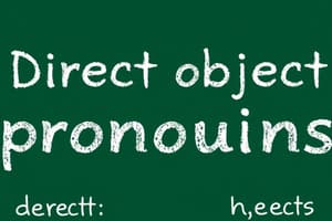 Spanish Quiz - Direct Object Pronouns