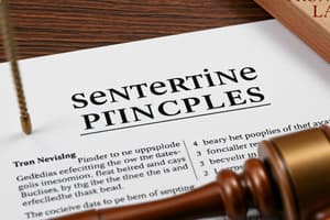 Sentencing Principles in Criminal Law