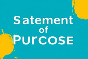 Statement of Purpose: Essential Insights