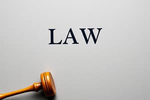 Introduction to Law Overview