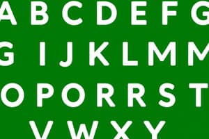 The English Alphabet Basics