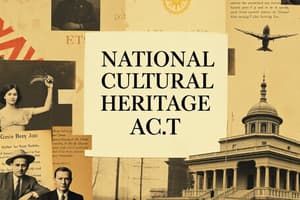 Republic Act 10066: National Cultural Heritage Act