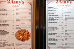 Menu Prezzi 2Amys