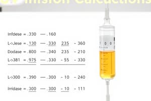 IV Infusion Calculations Quiz