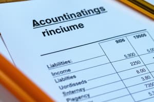 Accounting Concepts and Principles Quiz