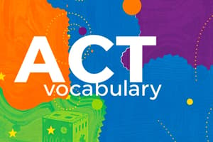 ACT Vocabulary Terms Quiz